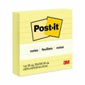 3M Post-it, Original Lined Notes, 4 X 4, Canary Yellow, 300-Sheet 675YL